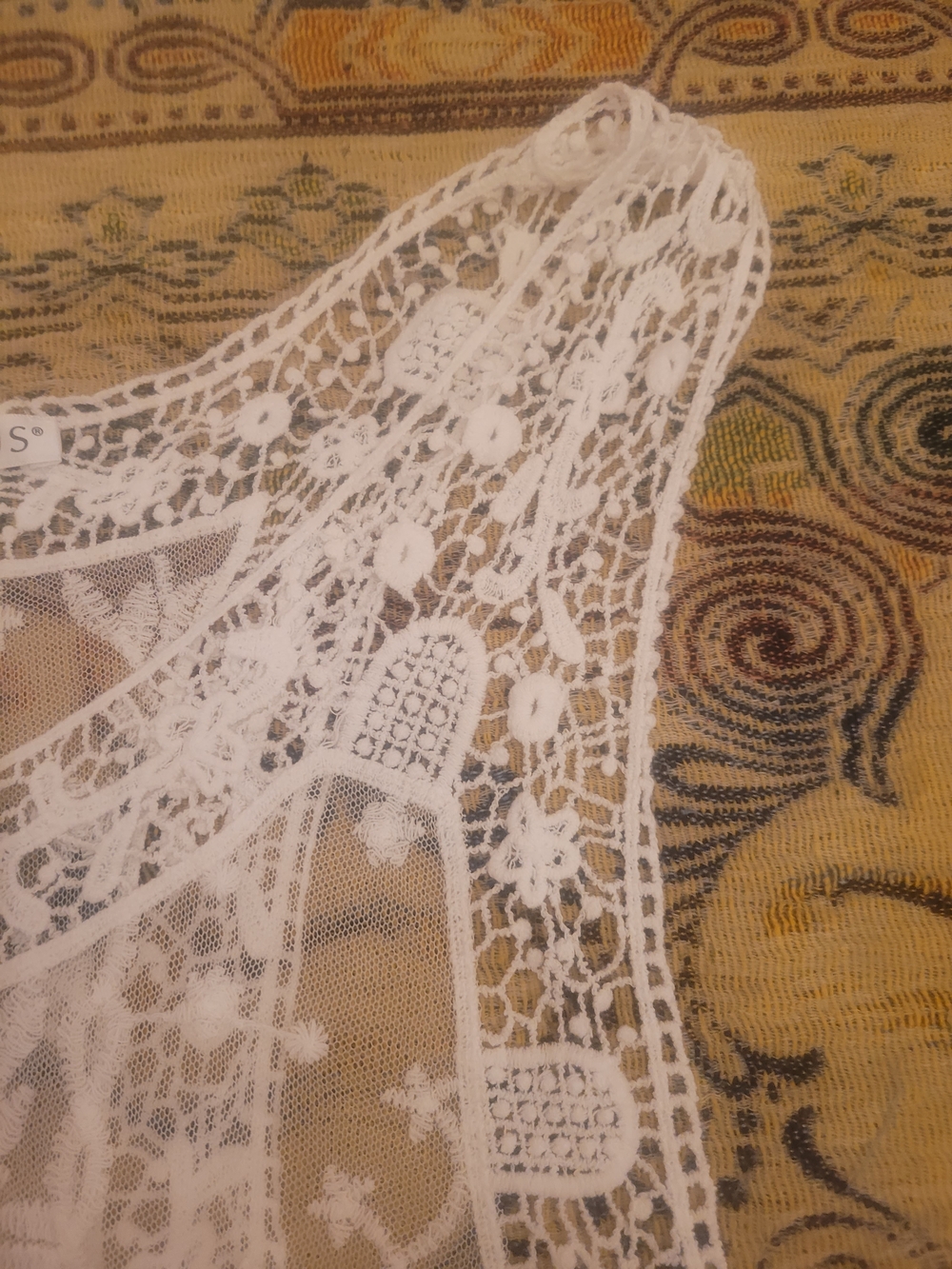 VENUS Sheer White Lace Tie-Front Vest - Picture 4 of 14
